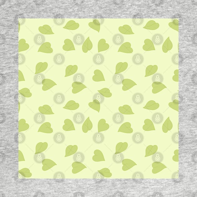 Simple Spring Leaves pattern - Pastel Green by JuneNostalgia